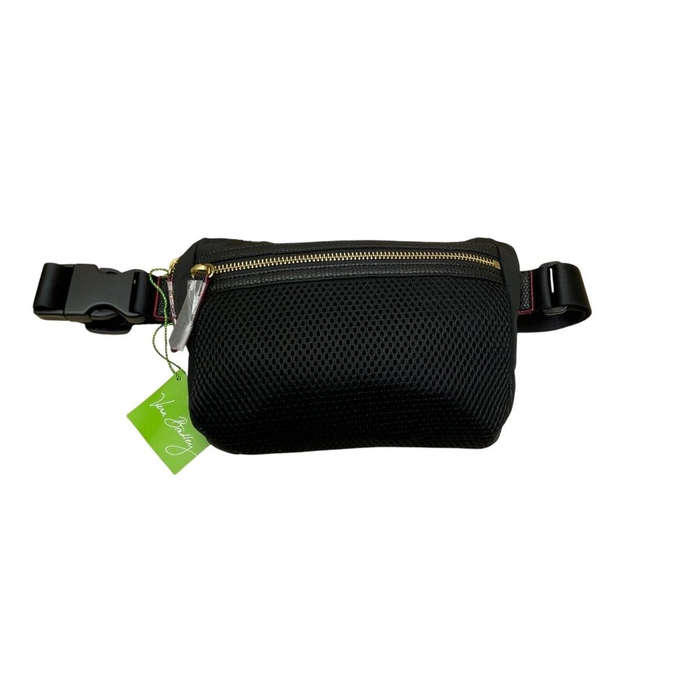 Vera Bradley Women’s Black Polyester Mesh Adjustable Strap Preppy Tess Belt Bag